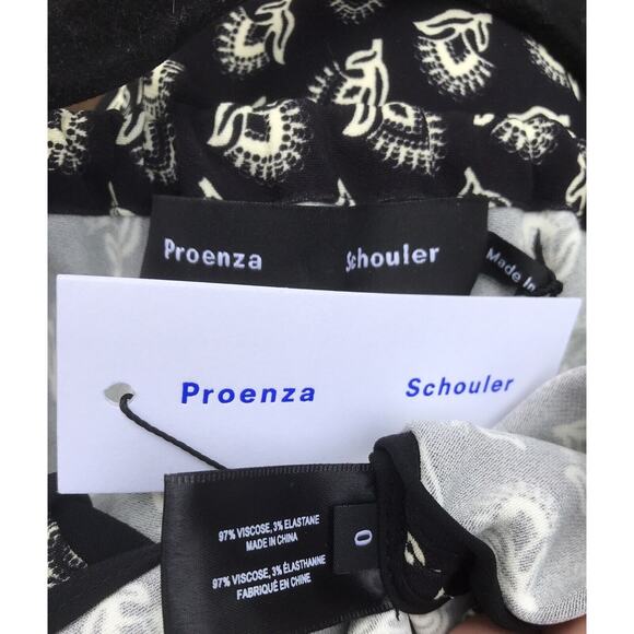 PROENZA SCHOULER Black/Ecru SLEEVELESS TOP Sz 0 NWT - Picture 4 of 4